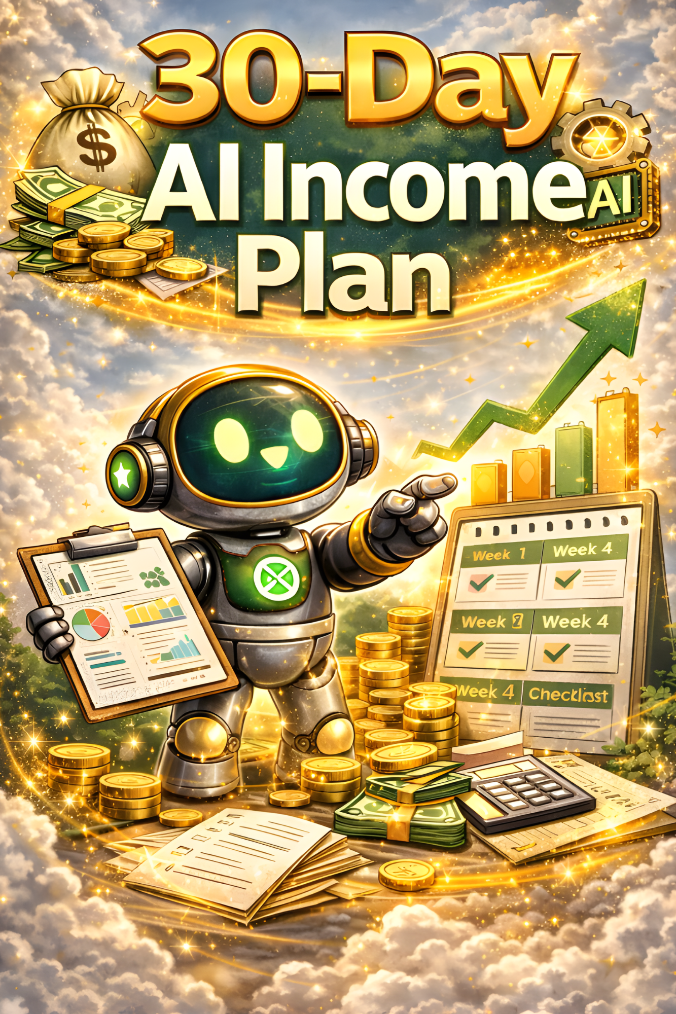 30-Day AI Business Planner | Printable Digital Income Workbook