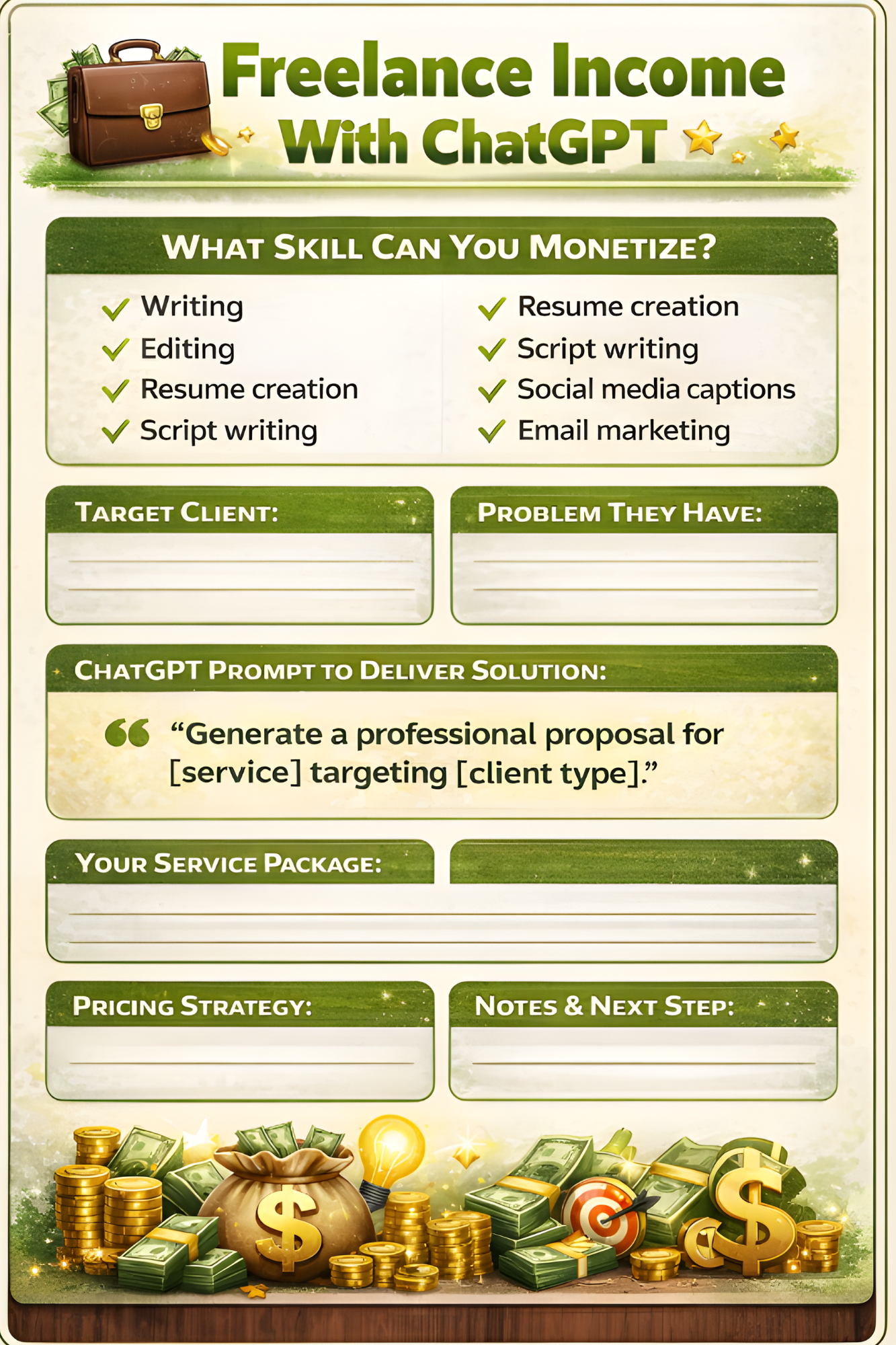 30-Day AI Business Planner | Printable Digital Income Workbook